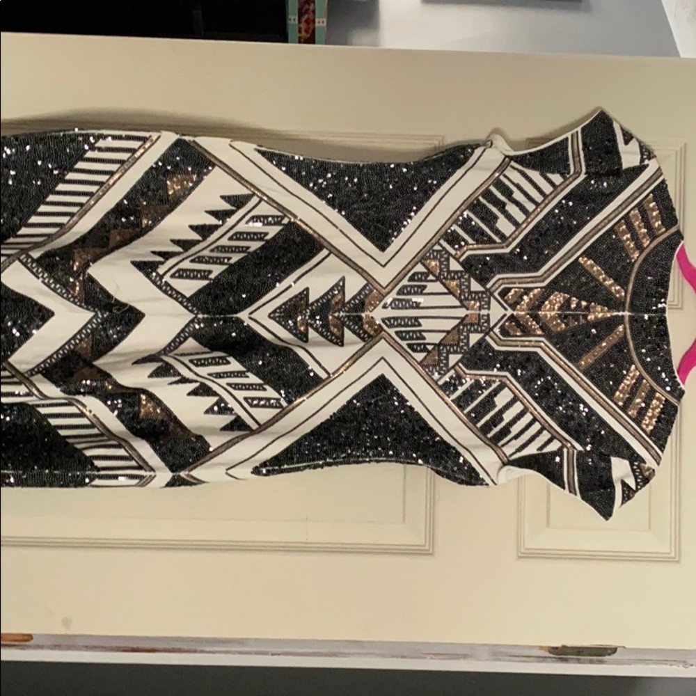 Geometric sequined dress